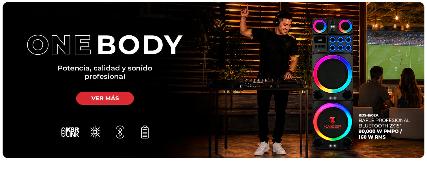 One body, potencia, calidad y <a class='mst_seo_autolink autolink' href='https://kaiser.shop/audio' title='sonido' target='_self' >sonido</a> profesional